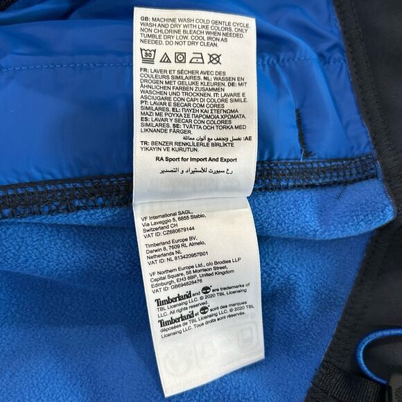 Timberland Jacket Men’s Size Large Color Navy Blue Softshell Zip Fleeced Lined - Picture 9 of 11